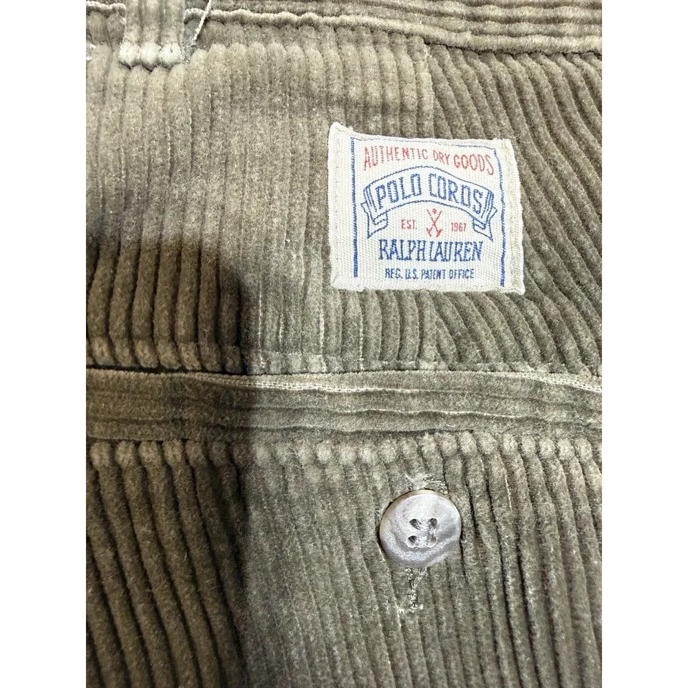 Vintage Polo Ralph Lauren Corduroy Pants Mens 40x34 Brown Pleated Polo Country